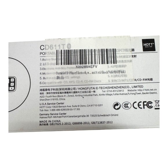 Hott Portable CD Player With USB Cable Wired Earphones & Charger Original Box - Picture 7 of 8